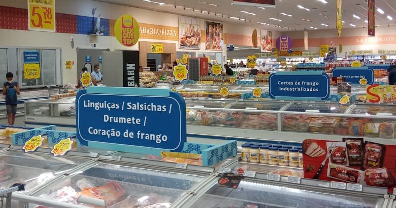 Mercado - Congelados - Linguiças - Salsichas - coração de frango