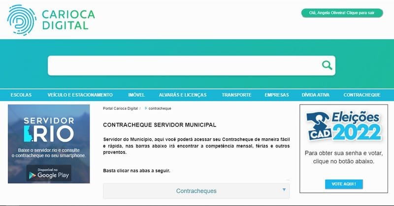 carioca digital emissão do contracheque