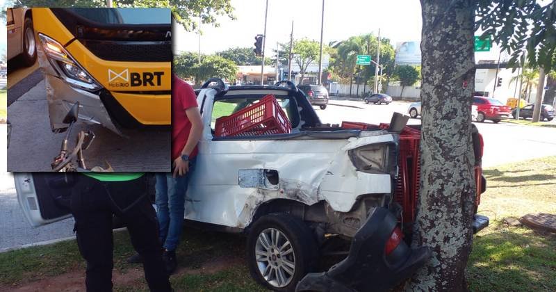 motorista sem CNH colide com BRT
