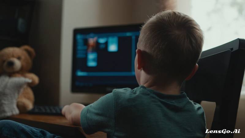 criança usando computador