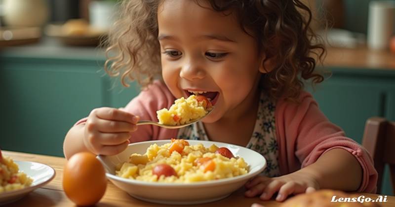 Criança comendo - ilustrativa