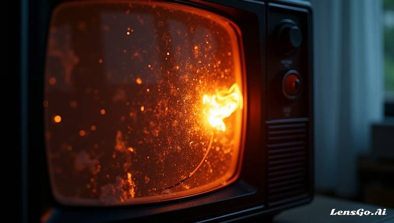 tv pegando fogo queimando