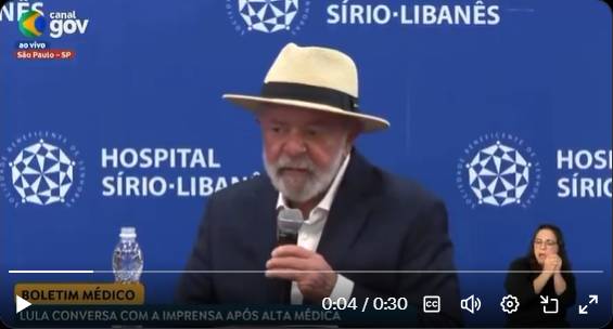 video lula em alta hospitalar