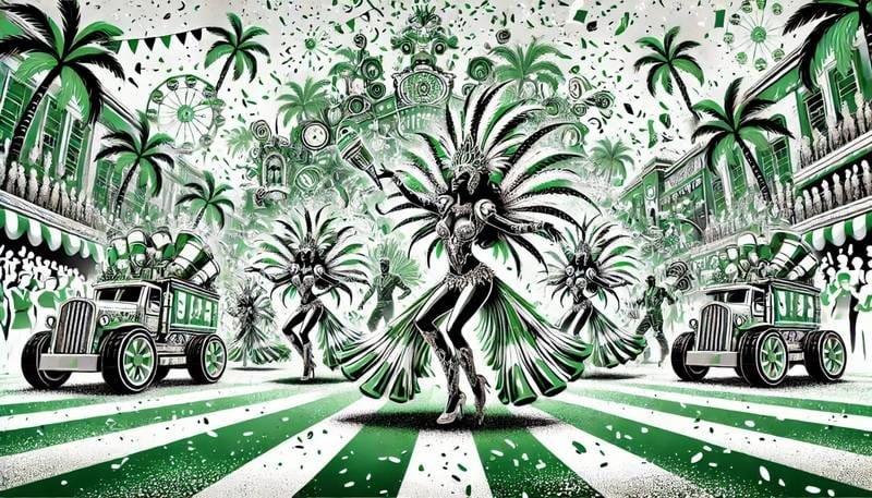 Carnaval verde e branco